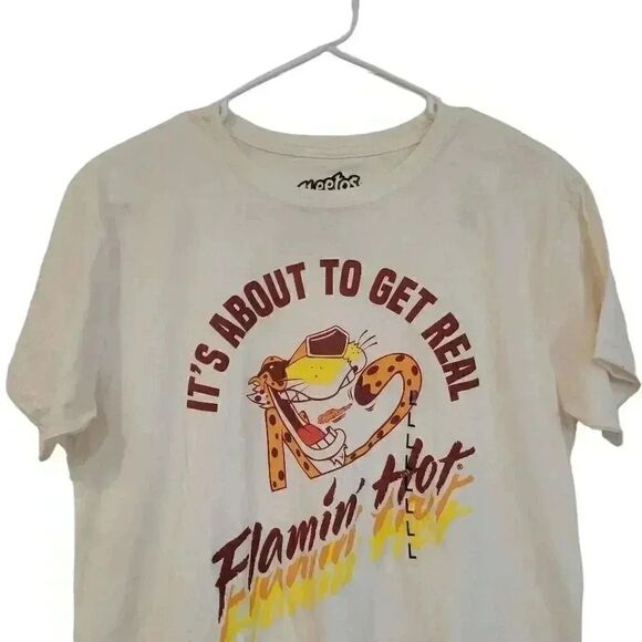 Cheeto's Men's Ivory Cotton/Poly Flamin' Hot Crewneck Short Sleeve T-shirt NEW - Picture 3 of 8